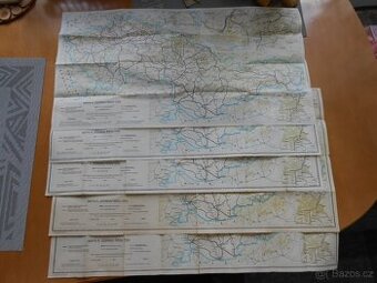 5kusů MAPA k jízdnímu řádu ČSD od r.1977 do r.1988