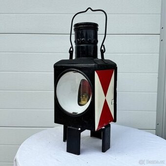 Stará velká nádražní Německa lampa pěkný kus