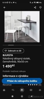 Ikea BJURSTA stůl sklopný 2 ks 100% stav