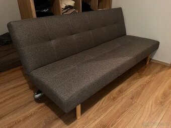 Rozkládací pohovka šedý potah/přírodní