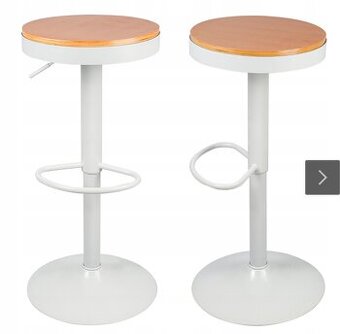 2x Barová židle otočná nastavitelná stolička dřevěná kuchyňs