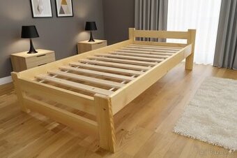 Nová postel borovice 80x200 cm masiv s roštem