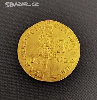 Zlatá mince, Nizozemí, 1 dukát 1802