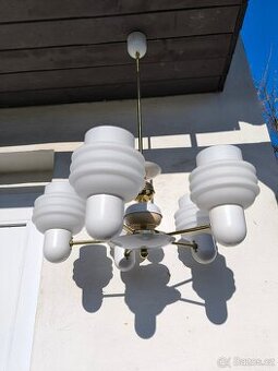 Retro opálový lustr Kamenický Šenov - 70. léta