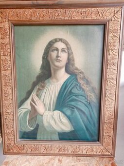 Svatý obrázek - tisk v původním zlaceném rámu