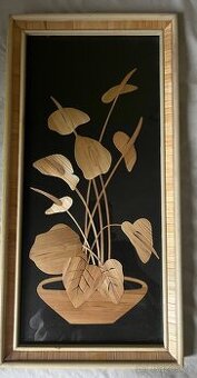 Retro obraz lepený ze slámy