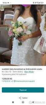 svatební šaty korzetové se šněrováním vzadu