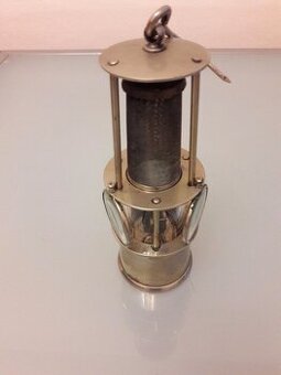Hornická lampa 3 skleněné čočky nikl stříbro důlní kolonie P