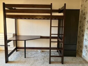 Set patrová postel 80x180cm a vysoká šatní skříň