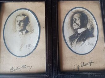 portrét T.G.M. + Woodrow  Wilson