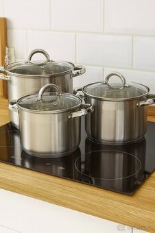 Nerez hrnce velký objem sada 6l,8l a 10l