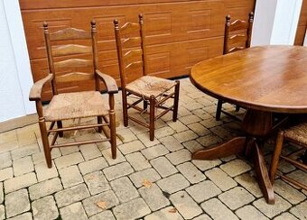 Masivní jídelní set, stůl z masivu