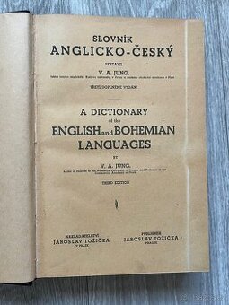 Starý anglicko-český slovník V. A. Jung 1. Díl A-O
