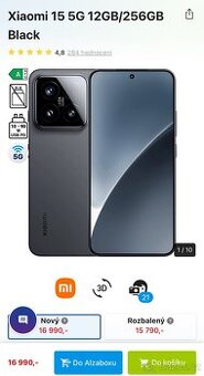 Xiaomi 15 black 12 GB RAM 256GB ROM - Úplně nový