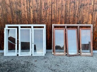 Špaletové okno trojdílné dřevěné, 1940, novější zasklení