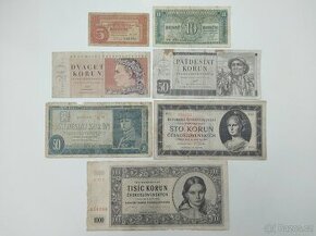 Bankovky Československo - sada ČSR - poválečné 1948