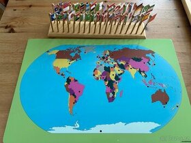 Montessori Svět mapa s vlajkami - 1
