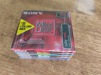 5 ks nových minidisc minidisk ů Sony Color 74 minut,čti popi