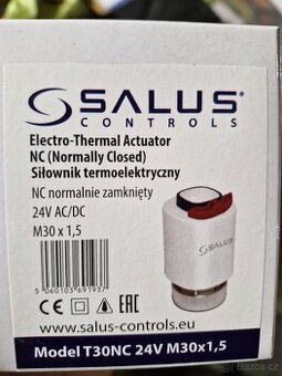 SALUS Pohon termoelektrický T30NC - 24V, M30x1,5