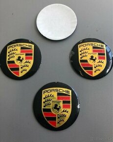 Středové pokličky / samolepky alu kola PORSCHE černé