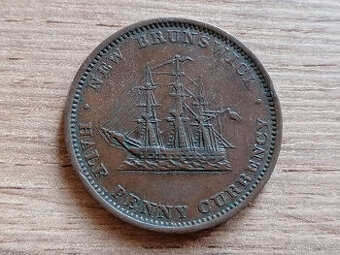 1843 1854 1861 kolonie New Brunswick koloniální mince Kanada