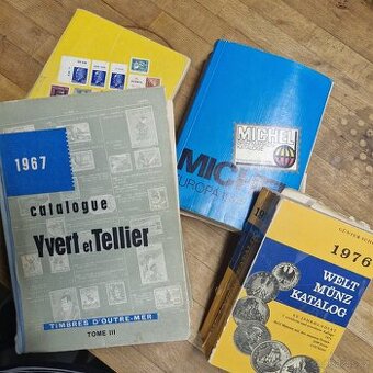 Katalogy známek a mincí 1967,1974,1976 a 1994