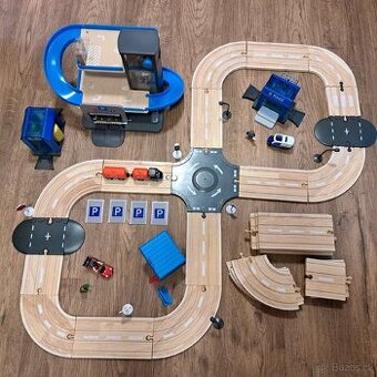 Koleje, vláček, městečko, letiště