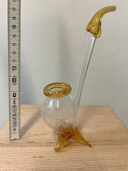 Skleněná dýmka 2 ks - broušená/čiré sklo