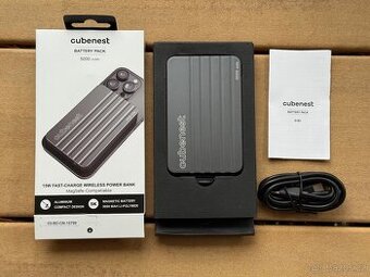 Cubenest Magnetická bezdrátová powerbanka 5000 mAh S1B1-šedá