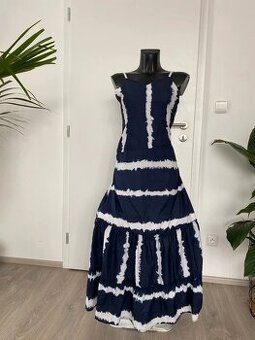 Pepe Jeans saty modro bile dlouhe letni 36