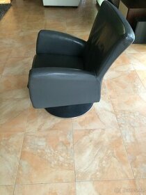 DESIGNOVÉ OTOČNÉ KŘESLO FLIP KŮŽE TORO