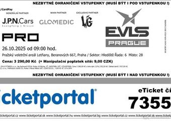 EVLS Prague Pro – vstupenka na finále 26.10.2025