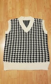 Pletená vesta unisex kohoutí stopa XL