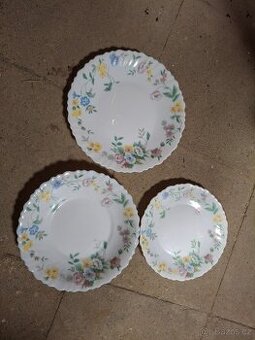 Skleněné talíře s motivem květin