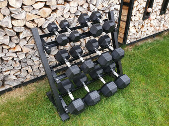 činky sada 210kg HEXA (5-30kg) + STOJAN