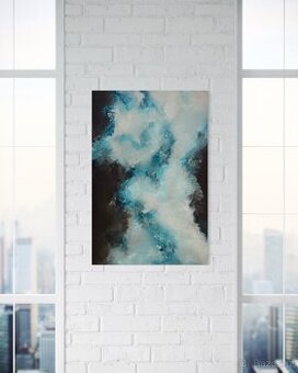 Abstraktní obraz Modrý anděl 120x80cm