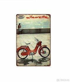 plechová cedule - moped Jawa 50/551 Jawetta (dobová reklama) - 1