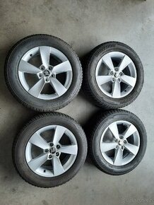 Al.kola ORIG.Škoda 5,5Jx15H2ET40zimní pneu jako nové . - 1
