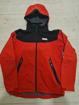 Červeno černá softshellova bunda Nordblanc vel 42, nosena a