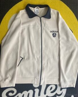 Adidas Vintage bílá mikina na zip (2003)