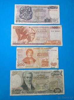Bankovky ŘECKO - 50-500 Drachma 1978-1996
