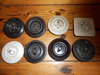 Retro vypínače zásuvky bakelit