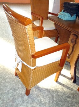 stylové ratanové křesílka 6 ks s podsedáky