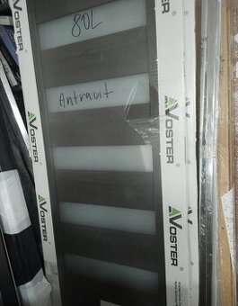 Interierové dveře rámové nové, antracit +úzká skla