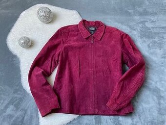 2x červená kožená bunda