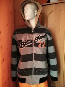 pánská teplá mikinová bunda s kožíškem