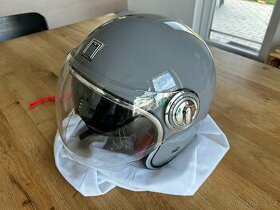 Otevřená přilba/helma NOX PREMIUM Heritage šedá moto, skútr