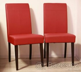Červené koženkové židle NOVÉ