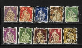 známky Švýcarsko - Mi: 101-110 Kompletní série (r.1908)
