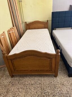 Krásná rustikální postel jednolůžko 90x200 komplet
